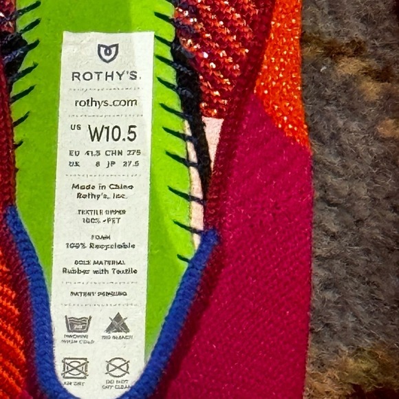 Rothy's The Point Ballet Flat Plaid Metallic Pomegranate Size W10.5 NWOT - Picture 12 of 12